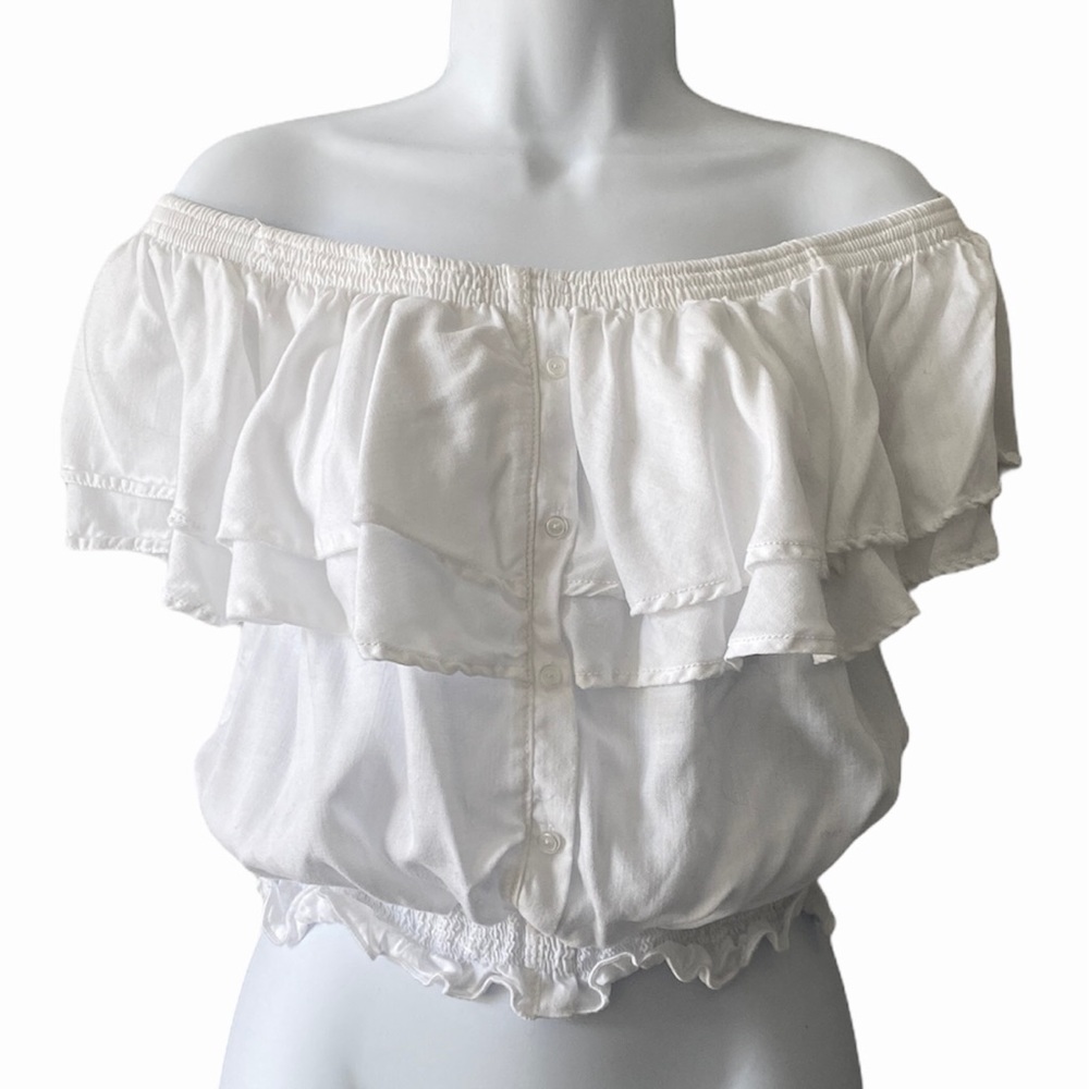 Sneak Peek White Off-the-Shoulder Blouse